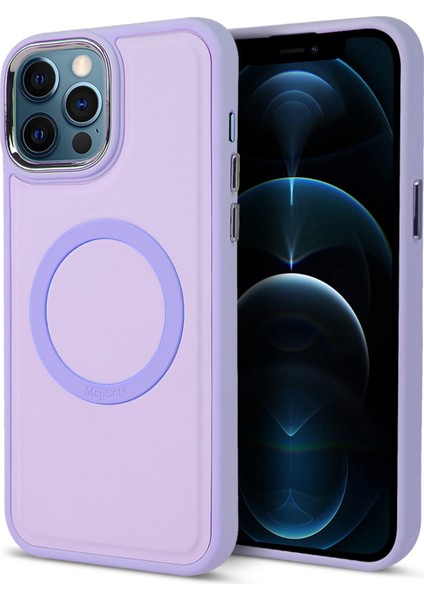 Apple Iphone 12 Pro 6.1 Inç Magsafe Ile Uyumlu Magsafe Şok Geçirmez Sıvı Silikon Doku Mat Tpu + Pu Deri Hibrit Kılıf Touch Telefon Kapağı (Yurt Dışından)