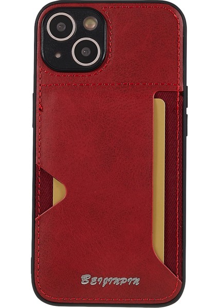 Apple Iphone 13 Mini 5.4 Inç Anti Tütlü Kart Yuvası Telefon Kılıfı Pu Deri+Tpu+Pc Hassas Kesim Tasarım Koruyucu Kapak (Yurt Dışından)