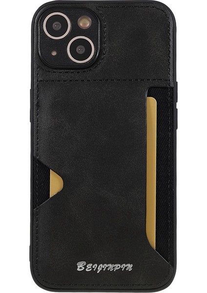Apple Iphone 13 Mini 5.4 Inç Anti Tütlü Kart Yuvası Telefon Kılıfı Pu Deri+Tpu+Pc Hassas Kesim Tasarım Koruyucu Kapak (Yurt Dışından)