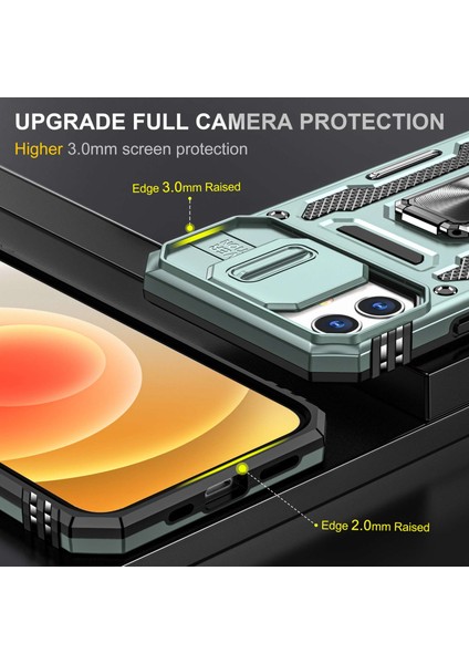 Apple Iphone 11 Için Zırh Serisi 6.1 Inç Önleme Önleyici Telefon Kılıf Kickstand Pc + Tpu Koruyucu Arka Kapak Slayt Kamera Kapağı (Yurt Dışından)