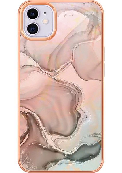 Apple Iphone 11 6.1 Inç Yb Imd Serisi-16 Stil E Mermer Desen Kılıfı 2.0mm Tpu Elektroklokasyon Imd Anti-Çizelge Telefon Kapağı Desteği Kablosuz Şarj (Yurt Dışından)