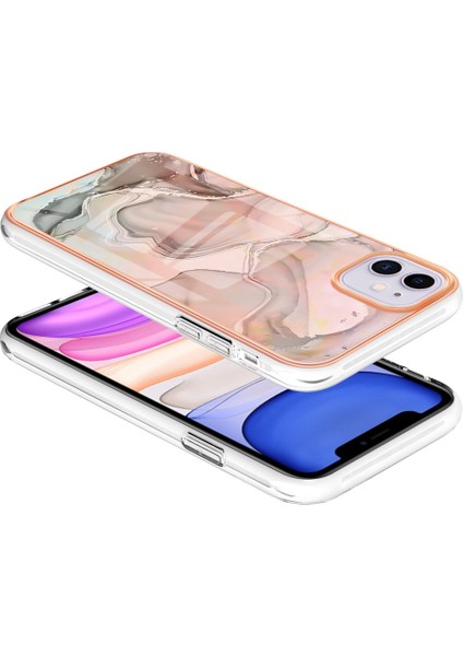 Apple Iphone 11 6.1 Inç Yb Imd Serisi-16 Stil E Mermer Desen Kılıfı 2.0mm Tpu Elektroklokasyon Imd Anti-Çizelge Telefon Kapağı Desteği Kablosuz Şarj (Yurt Dışından) modelleri