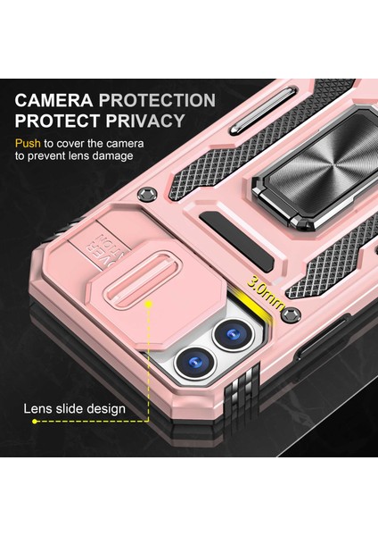 Apple Iphone 11 Için Zırh Serisi 6.1 Inç Önleme Önleyici Telefon Kılıf Kickstand Pc + Tpu Koruyucu Arka Kapak Slayt Kamera Kapağı (Yurt Dışından)