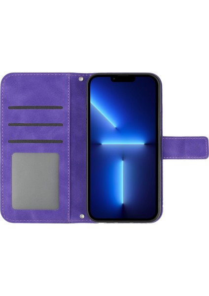 Apple Iphone 13 Pro 6.1 Inç HT04 Basılı Sunçiçeği Pu Deri Cüzdan Stand Kapağı Manyetik Toka Cilt Touch Telefon Kılıfı Omuz Kayışı (Yurt Dışından)