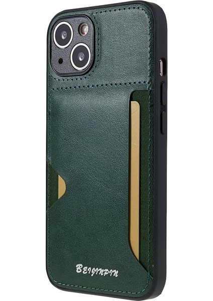 Apple Iphone 13 Mini 5.4 Inç Anti Tütlü Kart Yuvası Telefon Kılıfı Pu Deri+Tpu+Pc Hassas Kesim Tasarım Koruyucu Kapak (Yurt Dışından)