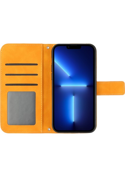 Apple Iphone 13 Pro 6.1 Inç HT04 Basılı Sunçiçeği Pu Deri Cüzdan Stand Kapağı Manyetik Toka Cilt Touch Telefon Kılıfı Omuz Kayışı (Yurt Dışından)