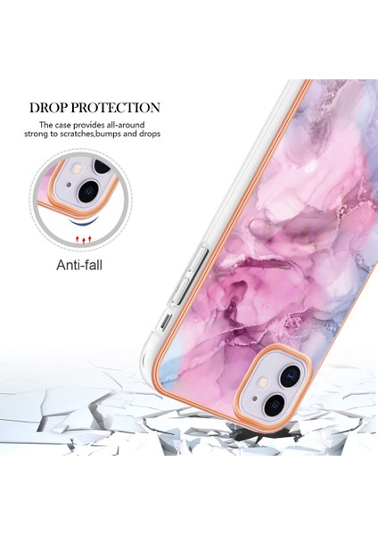 Apple Iphone 11 6.1 Inç Yb Imd Serisi-16 Stil E Mermer Desen Kılıfı 2.0mm Tpu Elektroklokasyon Imd Anti-Çizelge Telefon Kapağı Desteği Kablosuz Şarj (Yurt Dışından)