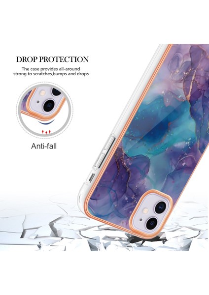 Apple Iphone 11 6.1 Inç Yb Imd Serisi-16 Stil E Mermer Desen Kılıfı 2.0mm Tpu Elektroklokasyon Imd Anti-Çizelge Telefon Kapağı Desteği Kablosuz Şarj (Yurt Dışından)