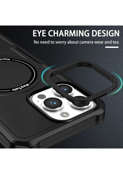 Apple Iphone 12 Pro Max 6.7 Inç Kamera Lens Çerçeve Tasarım Telefon Kapağı Anti-Drop Pc + Tpu Kılıfı Magsafe Ile Uyumlu (Yurt Dışından)