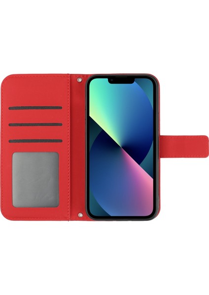 Apple Iphone 13 6.1 Inç Için HT04 Baskılı Ayçiçeği Cilt Touch Pu Deri + Tpu Kasa Stand Cüzdan Telefon Kapağı Omuz Kayışı Ile (Yurt Dışından)