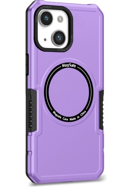 Apple Iphone 13 6.1 Inç Kamera Lens Çerçevesi Tasarım Telefon Kılıfı Magsafe Anti-Cratch Pc + Tpu Kapağı Ile Uyumlu (Yurt Dışından)