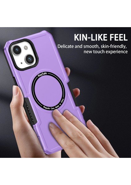 Apple Iphone 13 6.1 Inç Kamera Lens Çerçevesi Tasarım Telefon Kılıfı Magsafe Anti-Cratch Pc + Tpu Kapağı Ile Uyumlu (Yurt Dışından)