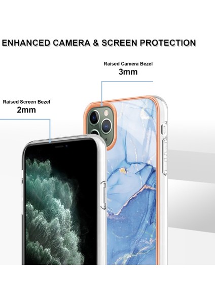 Apple Iphone 11 Için Yb Imd Serisi-16 Pro Max 6.5 Inç Tarzı E Mermer Desen Tasarım Kapak Elektraplama Çerçevesi 2.0mm Tpu Imd Esnek Telefon Kılıfı (Yurt Dışından) fırsatları
