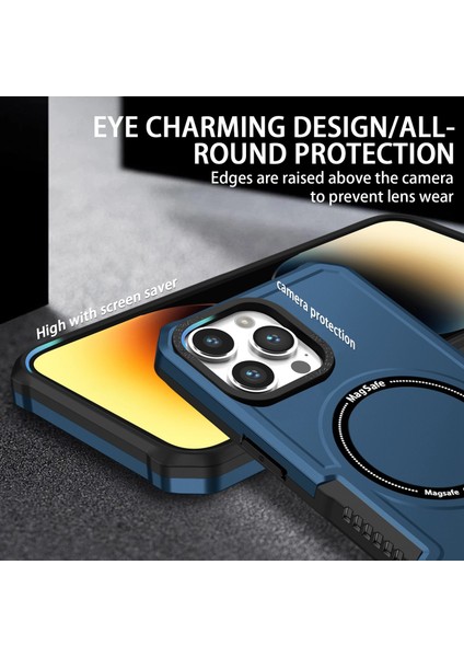 Magsafe Kamera Lens Çerçeve Tasarım Pc + Tpu Şok Geçirmez Hibrid Telefon Kapağı Ile Uyumlu Apple Iphone 13 Pro 6.1 Inç Telefon Kılıfı Için (Yurt Dışından) modelleri