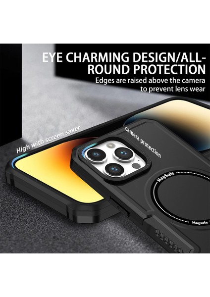 Apple Iphone 13 Pro Max 6.7 Inç Kamera Lens Çerçeve Tasarımı Pc + Tpu Şok Geçirmez Kapak Manyetik Telefon Kılıfı Magsafe Ile Uyumlu (Yurt Dışından) modelleri