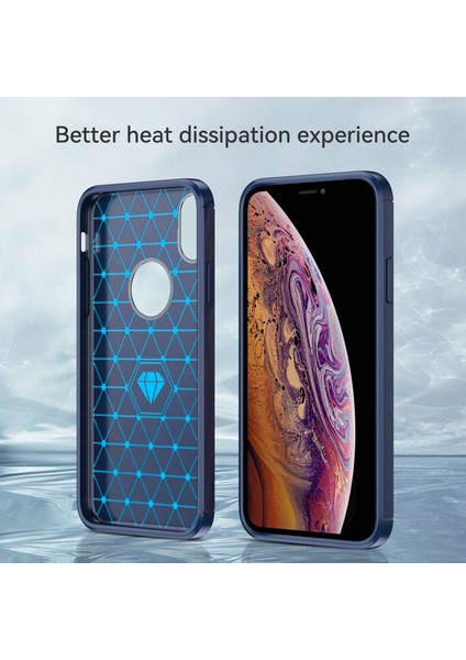 Apple Iphone Xr Için 6.1 Inç Damla Koruma Esnek Tpu Telefon Geri Kapak Fırçalanmış Karbon Fiber Doku Cep Telefonu Kılıf (Yurt Dışından)