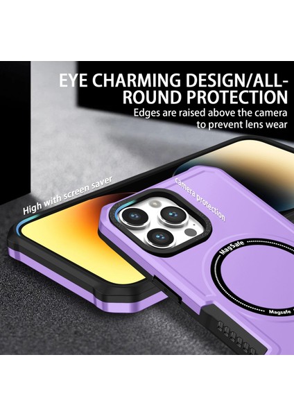 Apple Iphone 13 Pro Max 6.7 Inç Kamera Lens Çerçeve Tasarımı Pc + Tpu Şok Geçirmez Kapak Manyetik Telefon Kılıfı Magsafe Ile Uyumlu (Yurt Dışından) modelleri