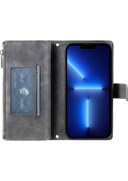 Apple Iphone 13 Pro Max 6.7 Inç Için Pu Deri Telefon Kabuğu, Mandala Çiçek Baskılı Kapak Stand Çok Kart Yuvası Zipper Cep Cüzdan Kılıfı (Yurt Dışından) modelleri
