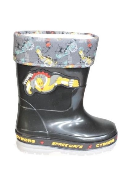 Yazkış Erkek Çocuk 28-32 Mavi Lacivert Siyah Içi Sıcak Astar Uzay Savaşları Figüranlı Yağmur Çizmesi fiyatları