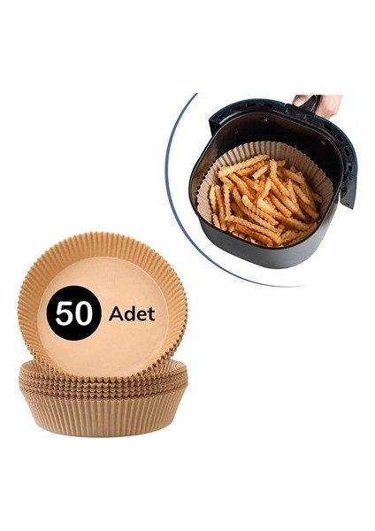 50 Adet Air Fryer Pişirme Kağıdı Tek Kullanımlık Hava Fritöz Yağ Geçirmez Yapışmaz Tabak Model