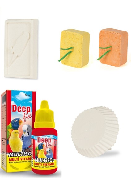 Gaga Taşı,muzlu ve Portakallı Enerji Blok,kalsiyum Blok,multisol Vitamin Kuş Seti