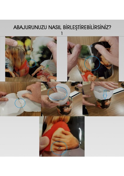 Kişiye Özel Tasarım Fotoğraflı Abajur Gece Lambası-Beyaz - 2