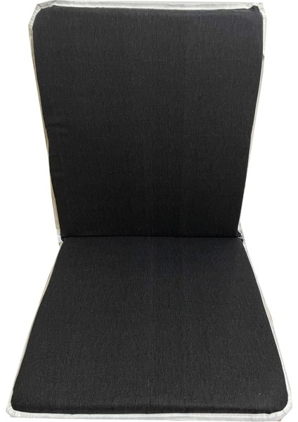 Sandalye Minderi Arkalıklı Lastikli Fermuarlı Süngerli-1 Adet(Siyah Kırçıllı)Yıkanabilir
