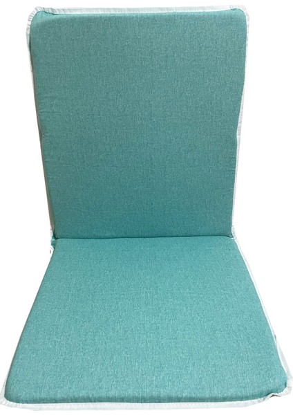 Sandalye Minderi Arkalıklı Lastikli Fermuarlı Süngerli-1 Adet(Su Yeşili Kırçıllı)Yıkanabilir
