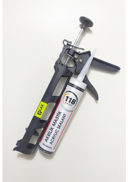 Glax Beyaz Silikonize Mastik / Çekomastik 450 Gr. + Glax Silikon Tabancası fiyatları