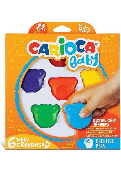 Teddy Bebek Crayons Mum Boya 6'lı