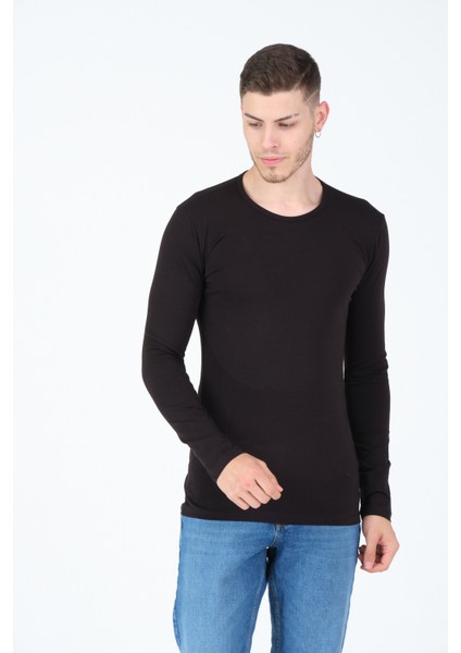 Bisiklet Yaka Likralı Pamuklu Slim Fit Basic T-Shirt modelleri