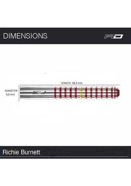 Richie Burnett % 90 Tungsten Çelik Uçlu Dart Oku