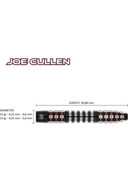 Joe Cullen %90 Tungsten Çelik Uçlu Dart Oku