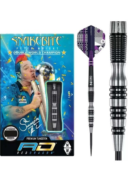 Peter Wright Snakebite Black Racer % 90 Tungsten Çelik Uçlu Dart Oku