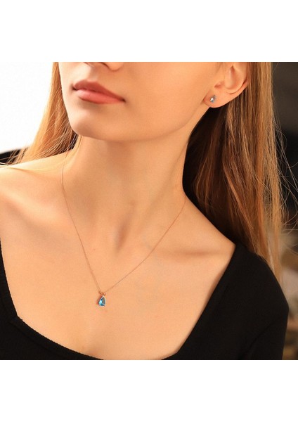 925 Ayar Gümüş Aquamarine Taşlı Dorikalı Damla Set modelleri