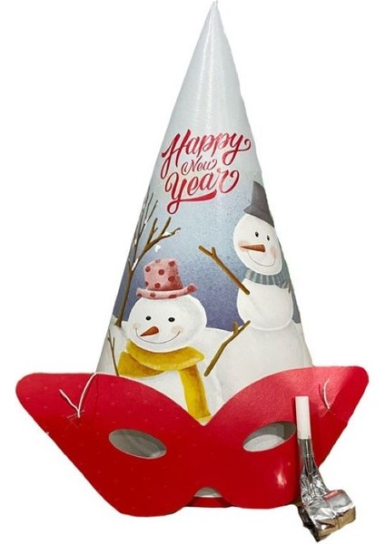 Yılbaşı Temalı Şapka Seti 5 Li ( Yılbaşı Temalı Şapka - Gözlük - Uzayan Düdük ) fiyatları