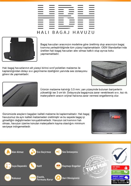 Seat Ibiza Alt Raf Halı Bagaj Havuzu (2022 Sonrası)