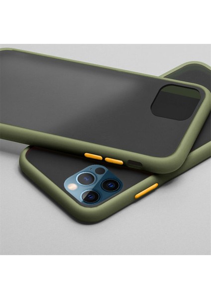 Apple iPhone 12 Pro Max Kılıf Zebana Stylish Silikon Kenar Kılıf Yeşil