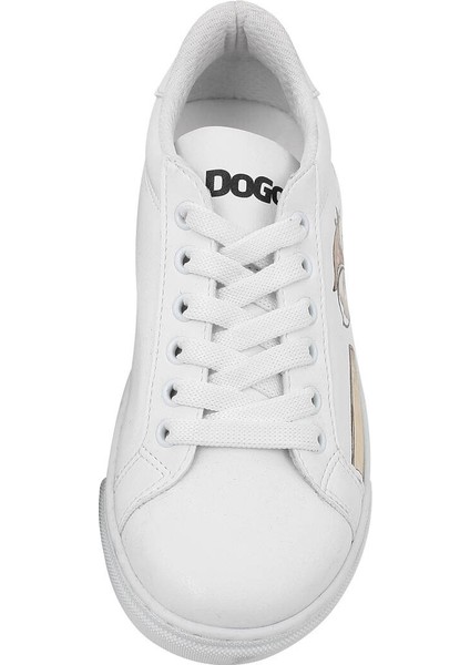 Unisex Çocuk Vegan Deri Beyaz Sneakers - The Wise Owl Tasarım fırsatları