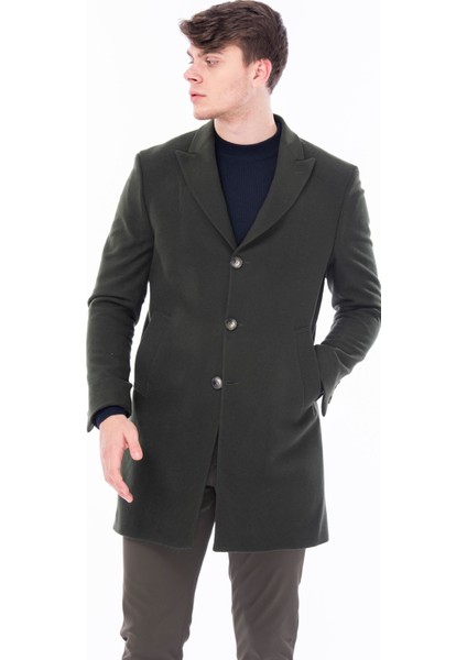 SIR1967 Erkek Klasik Yün Kaşe Sivri Yaka Kaban indirimleri