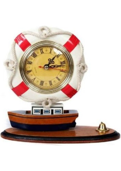 Denizcilik › Denizcilik Grubu › Marine Aksesuar-Z&a Can Simidi KALEMLIK-SAAT>>20X18 Cm.-Dekoratif Obje