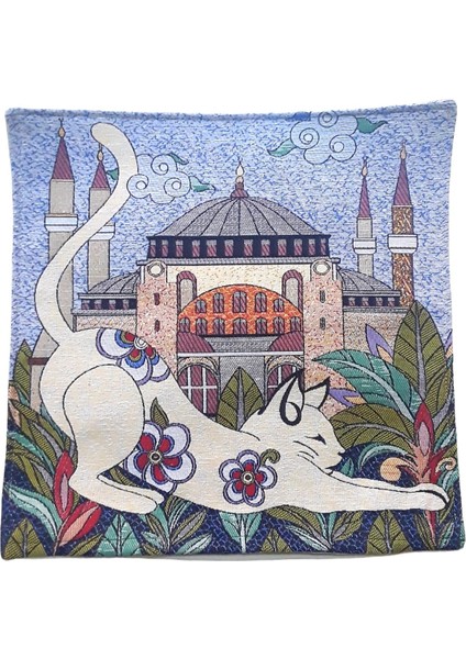 Dokuma Ayasofya Motifli Dekoratif Kırlent Yastık Kılıfı
