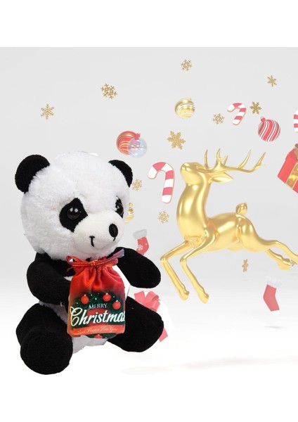 Yeni Yıla Özel "merry Christmas" Keseli Sevimli Panda-40 cm