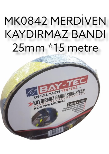 MK0842 Bay-Tec Kaydırmaz Bant 25MM*15M - Sarı/siyah