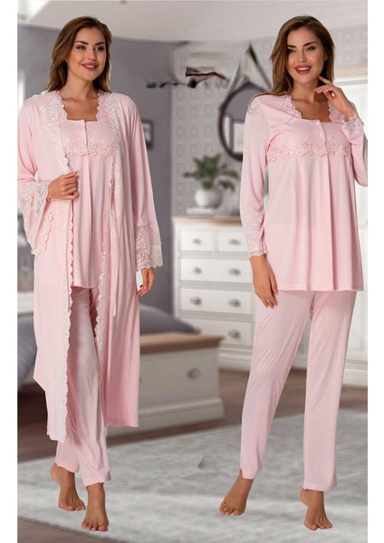 Effortt Kadın Hamile Lohusa Pijama Takımı ve Sabahlık 7014