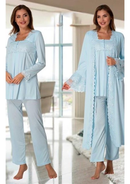 Effortt Kadın Hamile Lohusa Pijama Takımı ve Sabahlık 7014