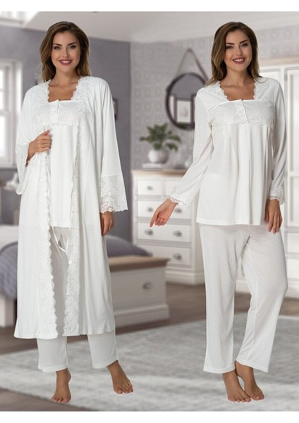 Effortt Kadın Hamile Lohusa Pijama Takımı ve Sabahlık 7014