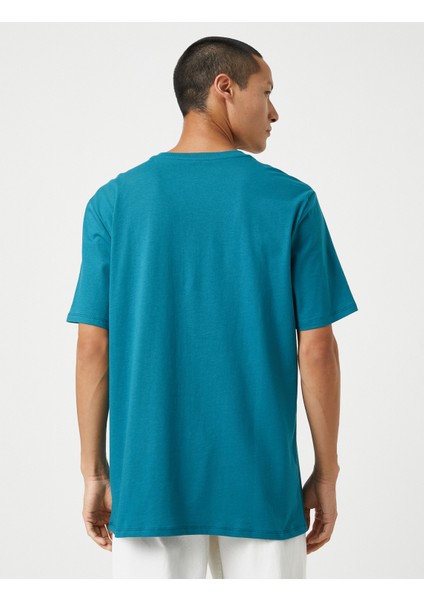 Basic Tişört Slogan Baskılı Bisiklet Yaka fırsatları