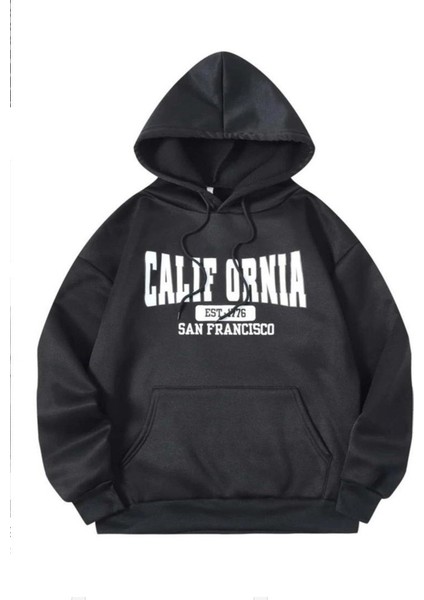 Siyah Calıfornıa Baskılı Sweatshirt