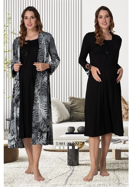 Effortt Kadın Lohusa Hamile Sabahlıklı Gecelik 9045